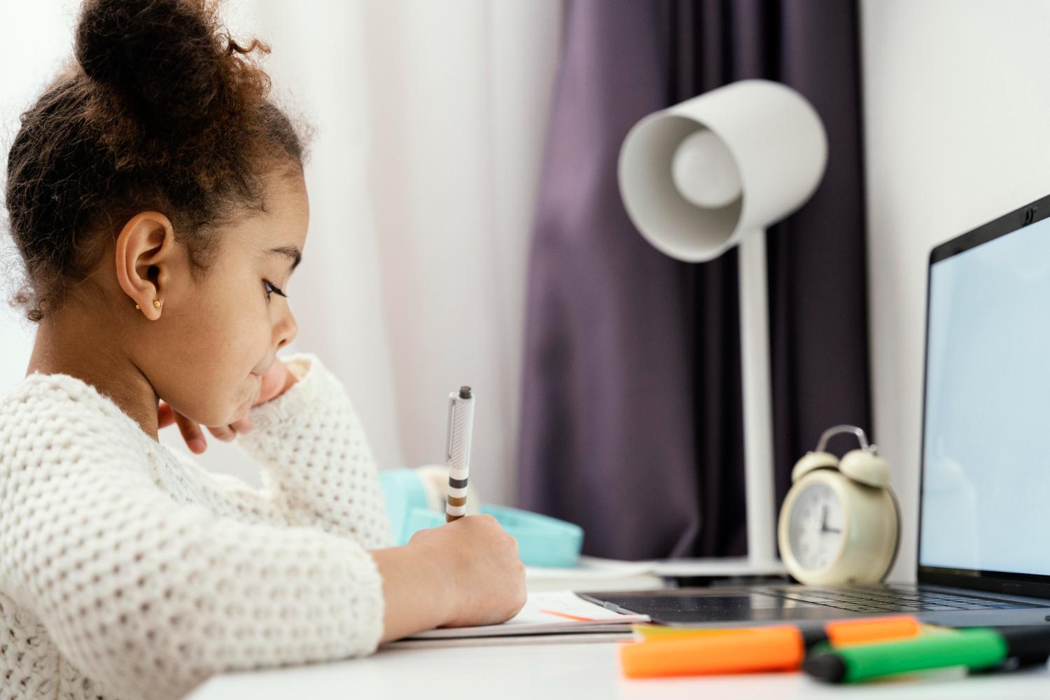 Family reviewing education options